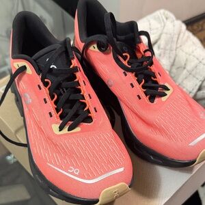 On Running Women's Coral and Black Athletic Shoes